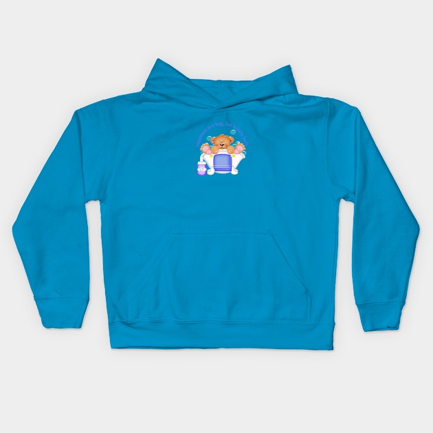 Bubble Bath Bear Kids Hoodie by angelwhispers